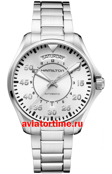    HAMILTON H64615155 Khaki Aviation PILOT DAY DATE AUTO