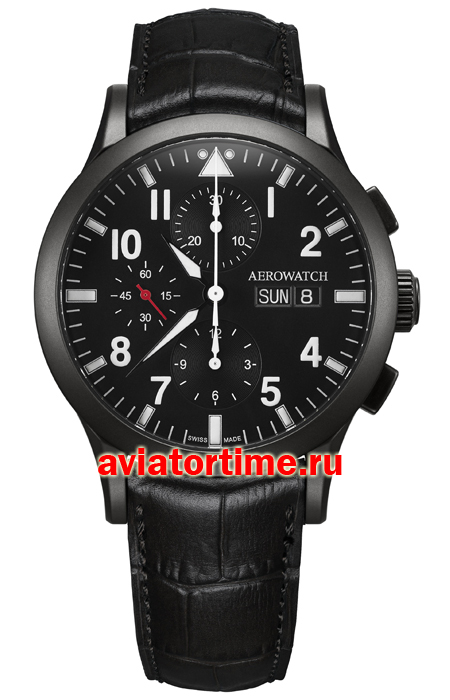Мужские швейцарские часы Aerowatch A 61948 NO03 Коллекция Les Grandes Classiques Chronograph Pilote