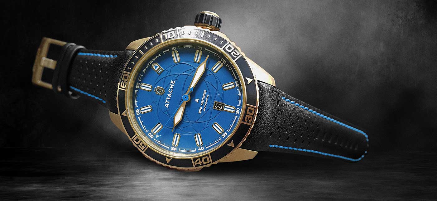 ���� Attache SKYTRAFFIC Automatic Gold Blue.