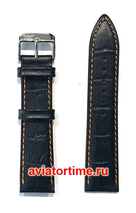 Ремень Aviator AVIA AVIA22-BL-ORANGE с оранжевой прострочкой